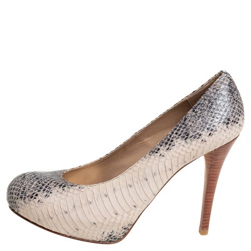 Size 39 Python Embossed Leather Platform Pumps - Stuart Weitzman - Modalova