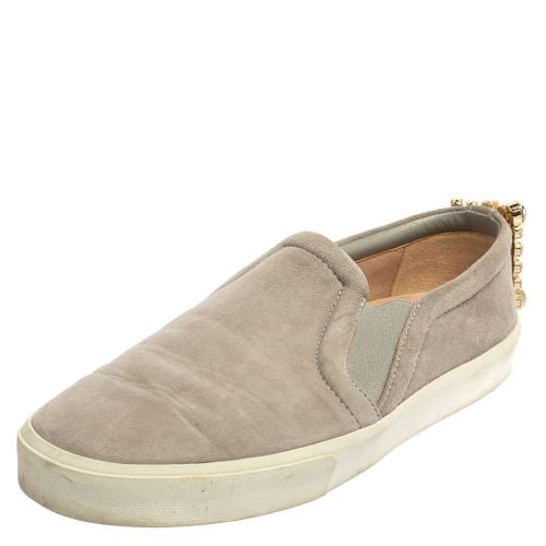 Stuart Weitzman Grey Suede Crystal Slip on Sneakers Size 38 - Stuart Weitzman - Modalova