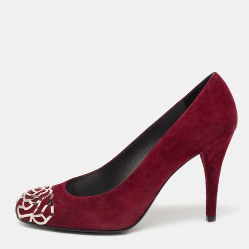 Stuart Weitzman Burgundy Suede Rosita Round Toe Pumps Size 37 - Stuart Weitzman - Modalova