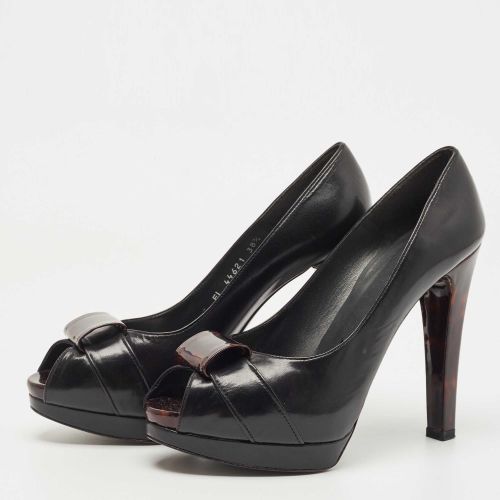 Leather Peep Toe Platform Pumps Size 38.5 - Stuart Weitzman - Modalova