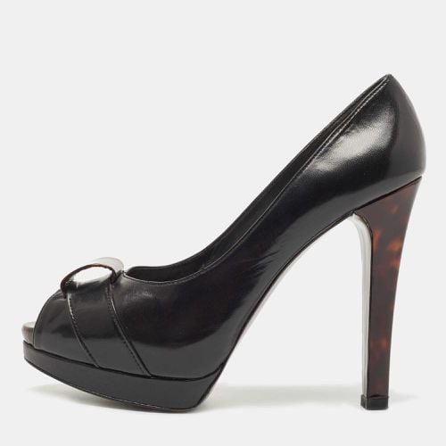 Stuart Weitzman Black Leather Peep Toe Platform Pumps Size 38.5 - Stuart Weitzman - Modalova