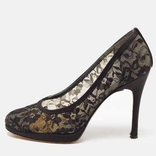 Stuart Weitzman Black Lace Round Toe Platform Pumps Size 38.5 - Stuart Weitzman - Modalova