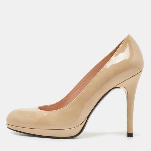 Stuart Weitzman Beige Patent Leather Round Toe Pumps Size 37.5 - Stuart Weitzman - Modalova