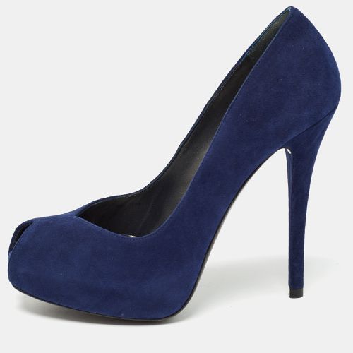 Suede Peep Toe Pumps Size 38.5 - Stuart Weitzman - Modalova