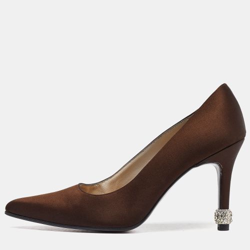 Stuart Weitzman Brown Satin Pointed Toe Pumps Size 39.5 - Stuart Weitzman - Modalova