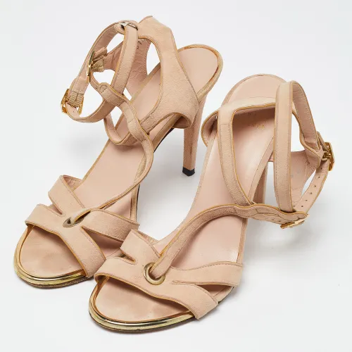 Suede Open Toe T-Strap Sandals Size 39.5 - Stuart Weitzman - Modalova
