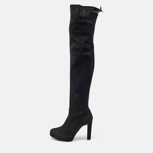 Stuart Weitzman Black Suede Leather Highland Over The Knee Boots Size 38.5 - Stuart Weitzman - Modalova