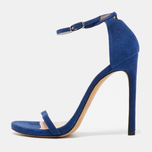 Stuart Weitzman Blue Suede Ankle Strap Sandals Size 37.5 - Stuart Weitzman - Modalova