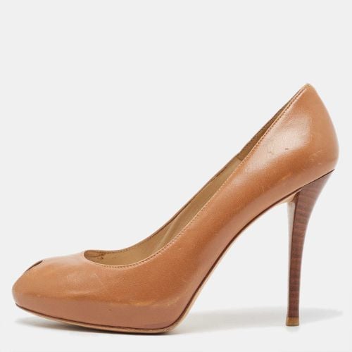 Stuart Weitzman Brown Leather Peep Toe Pumps Size 38.5 - Stuart Weitzman - Modalova