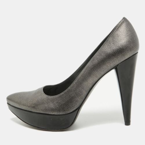 Stuart Weitzman Metallic Grey Leather Platform Pumps Size 38 - Stuart Weitzman - Modalova