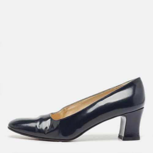 Stuart Weitzman Navy Blue Patent Leather Square Toe Pumps Size 38 - Stuart Weitzman - Modalova