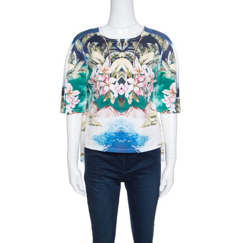 Stella McCartney Multicolor Hawaiian Print Stretch Cotton Buttoned Back Detail Top M - Stella McCartney - Modalova