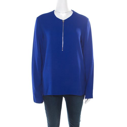 Stella McCartney Blue Crepe Zip Detail Arlesa Blouse S - Stella McCartney - Modalova