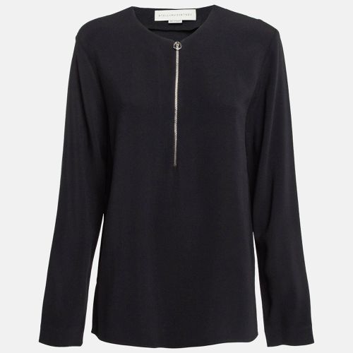 Stella McCartney Black Crepe Zip-Up Blouse M - Stella McCartney - Modalova