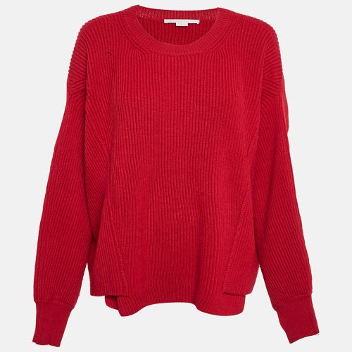 Stella McCartney Red Rib Knit Dolman Sleeve Asymmetric Sweater M - Stella McCartney - Modalova