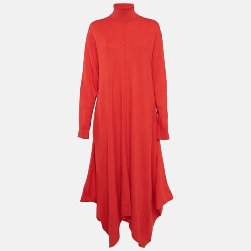 Stella McCartney Red Wool Turtle Neck Asymmetric Long Dress S - Stella McCartney - Modalova