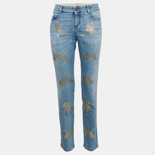 Stella McCartney Blue Animal Foil Print Denim Jeans M Waist 30" - Stella McCartney - Modalova