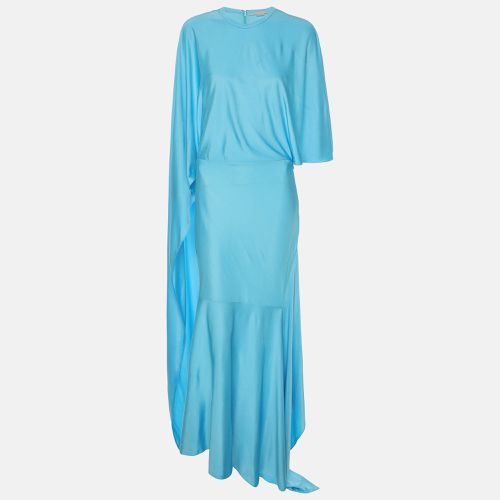 Stella McCartney Light Blue Jersey Cape-effect Asymmetric Long Dress M - Stella McCartney - Modalova