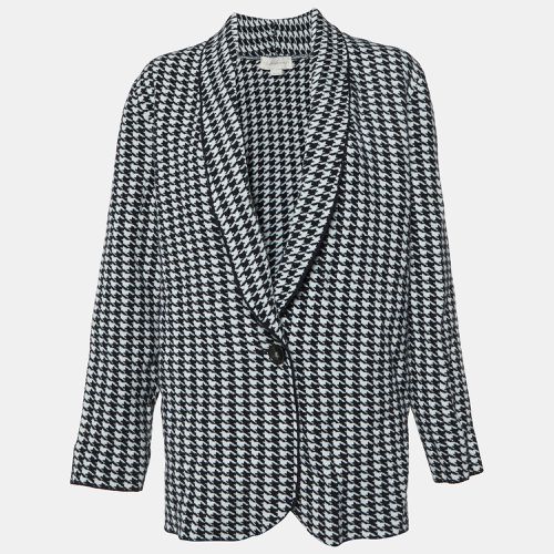 Stella McCartney Black/White Houndstooth Patterned Wool Cardigan M - Stella McCartney - Modalova