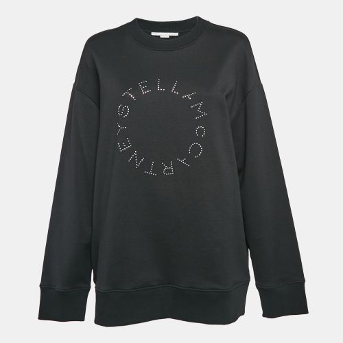 Stella McCartney Black Studded Logo Cotton Knit Oversized Sweatshirt XS - Stella McCartney - Modalova