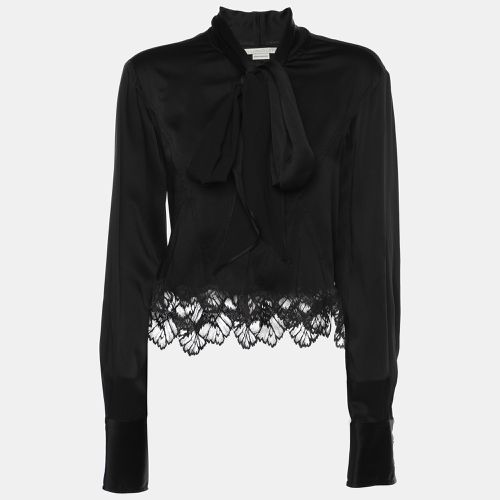 Stella McCartney Black Silk Lace Long Sleeve Top M - Stella McCartney - Modalova