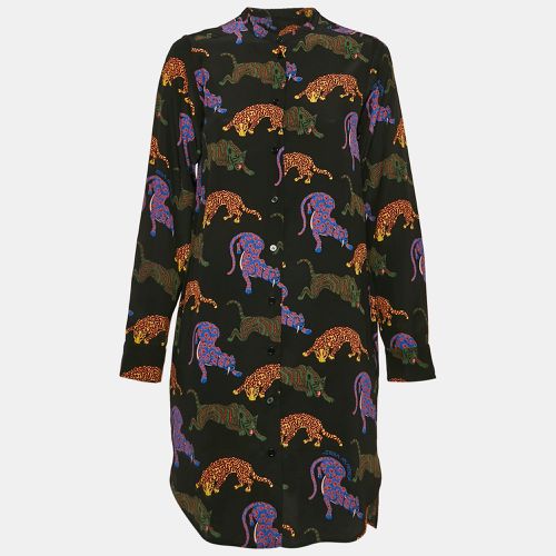 Stella McCartney Black Cats Print Silk Shirt Dress XS - Stella McCartney - Modalova