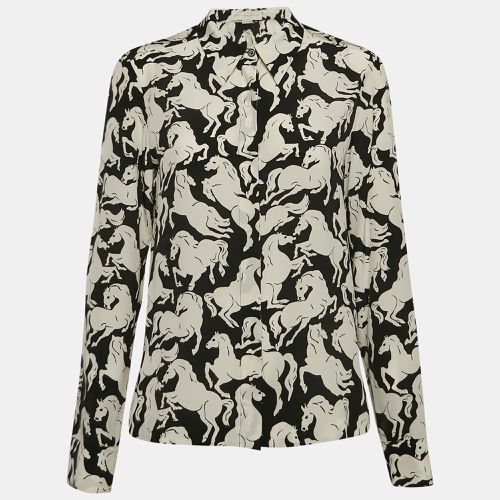 Stella McCartney Black All Over Horse Print Silk Shirt M - Stella McCartney - Modalova