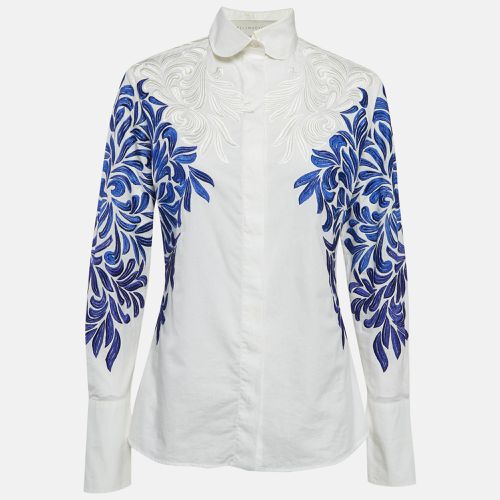 Stella McCartney White/Blue Embroidered Cotton Long Sleeve Shirt S - Stella McCartney - Modalova