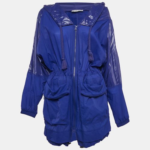 Adidas x Stella McCartney Blue Coated Nylon Cinched Waist Windbreaker Hoodie Jacket XS - Stella McCartney - Modalova