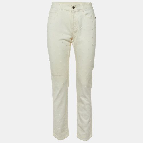 Stella McCartney Ivory Star Embroidered Cotton Slim Fit Jeans M/Waist 32" - Stella McCartney - Modalova