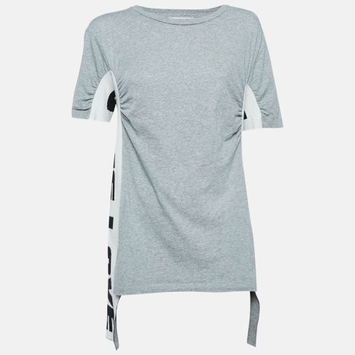 Stella McCartney Grey 'All Is Love' Cotton Ruched T-Shirt M - Stella McCartney - Modalova