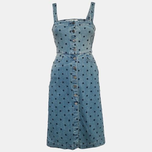 Stella McCartney Blue Embroidered Button Front Short Dress XS - Stella McCartney - Modalova