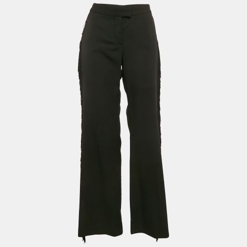 Wool Fringed Detail Flared Trousers M - Stella McCartney - Modalova