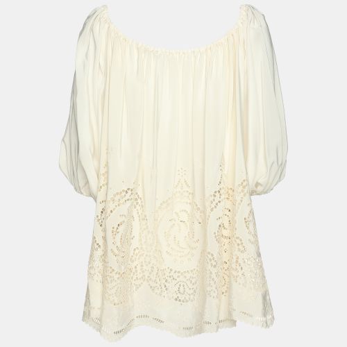 White Silk Broderie Anglaise Blouse S - Stella McCartney - Modalova