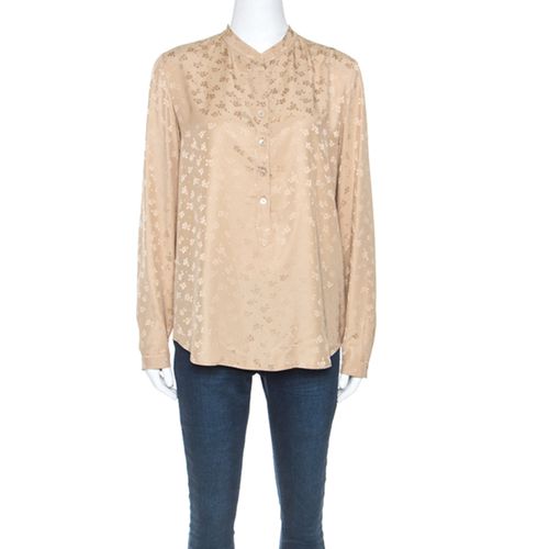 Stella McCartney Beige Jacquard Button Front Mandarin Collar Shirt S - Stella McCartney - Modalova