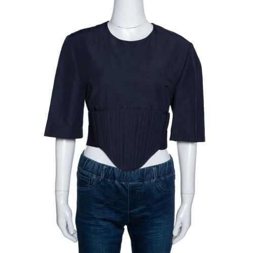 Stella McCartney Navy Blue Linen Blend Corset Top M - Stella McCartney - Modalova