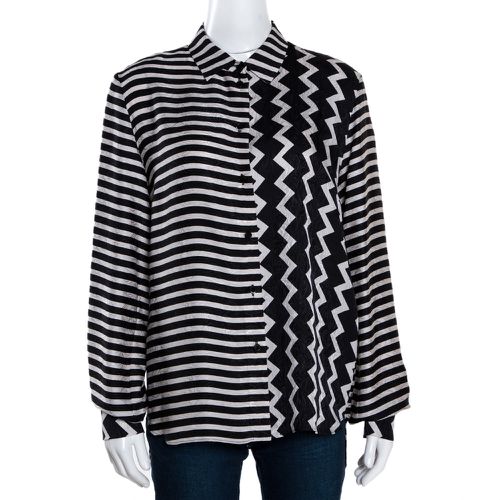 Stella McCartney Monochrome Silk Multiprint Long Sleeve Shirt M - Stella McCartney - Modalova