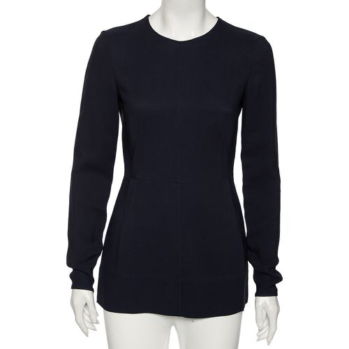 Stella McCartney Navy Blue Cady Long Sleeve Peplum Blouse S - Stella McCartney - Modalova