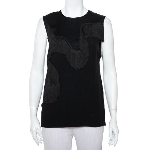 Stella McCartney Black Crepe Fringe Detail Sleeveless Top S - Stella McCartney - Modalova