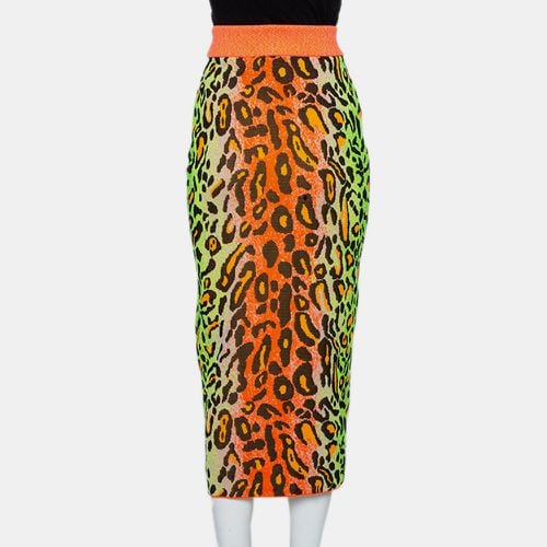 Stella McCartney Multicolor Neon Leopard Knit Fitted Midi Skirt M - Stella McCartney - Modalova