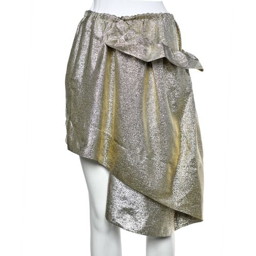 Stella McCartney Gold Lurex Gathered Brynn Asymmetric Skirt M - Stella McCartney - Modalova