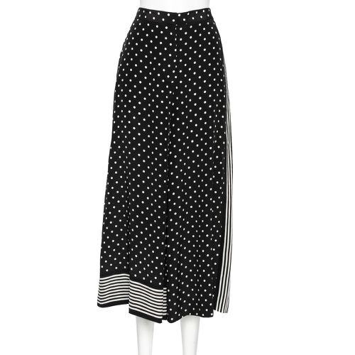 Stella McCartney Monochrome Polka Dotted Silk Wide Leg Pants S - Stella McCartney - Modalova