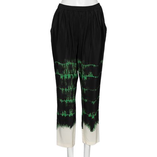 Stella McCartney Black Tie-Dye Printed Silk Pants M - Stella McCartney - Modalova