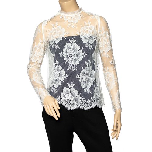 Stella McCartney White Lace Fringed Sheer Top S - Stella McCartney - Modalova