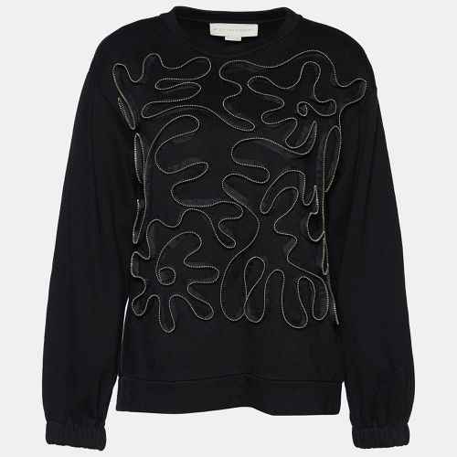 Stella McCartney Black Zipper Squiggle Cotton Knit Sweatshirt XS - Stella McCartney - Modalova