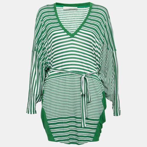 Striped Linen Blend Knit Oversized Belted Mini Dress M - Stella McCartney - Modalova