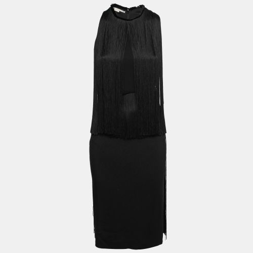 Stella McCartney Black Crepe Fringed Midi Dress XS - Stella McCartney - Modalova