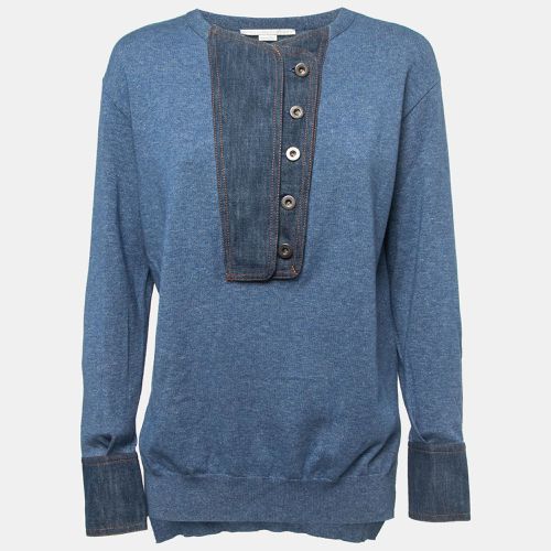 Knit Denim Placket Detail Top XS - Stella McCartney - Modalova