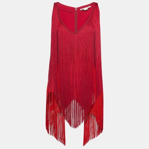 Stella McCartney Pink Crepe Fringed Sleeveless Top XS - Stella McCartney - Modalova