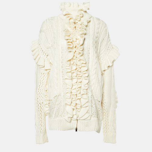 Stella McCartney White Knit Ruffled Jacket S - Stella McCartney - Modalova